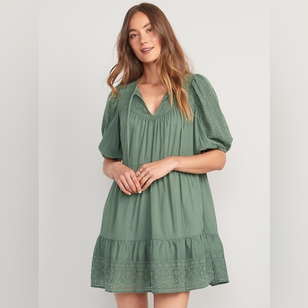 Puff Sleeve Mini Dress - Picture 5 of 6